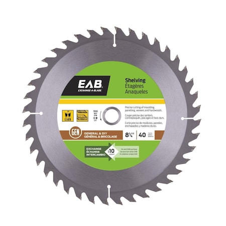 Exchange-A-Blade 8.25 in. x 40 Teeth Finishing Shelving Saw Blade - Recyclable Exchangeable 1011632